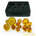 Bescon Super Glowing in Dark Complete Polyhedral RPG Dice Set 13pcs D3-D100, Role Playing Dice Set Amber and Luminous